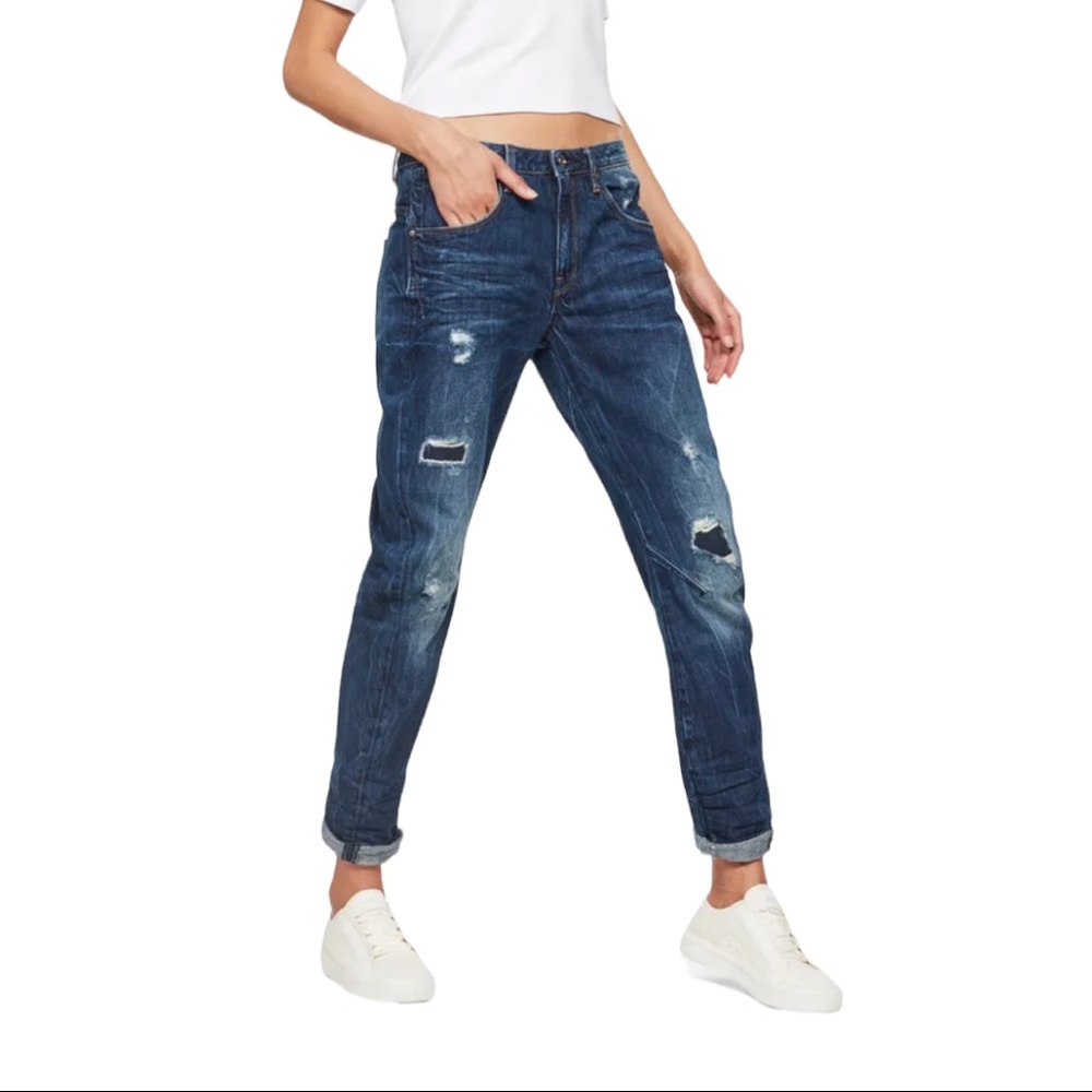 Raw Arc 3D Low Boyfriend Medium Indigo AGED